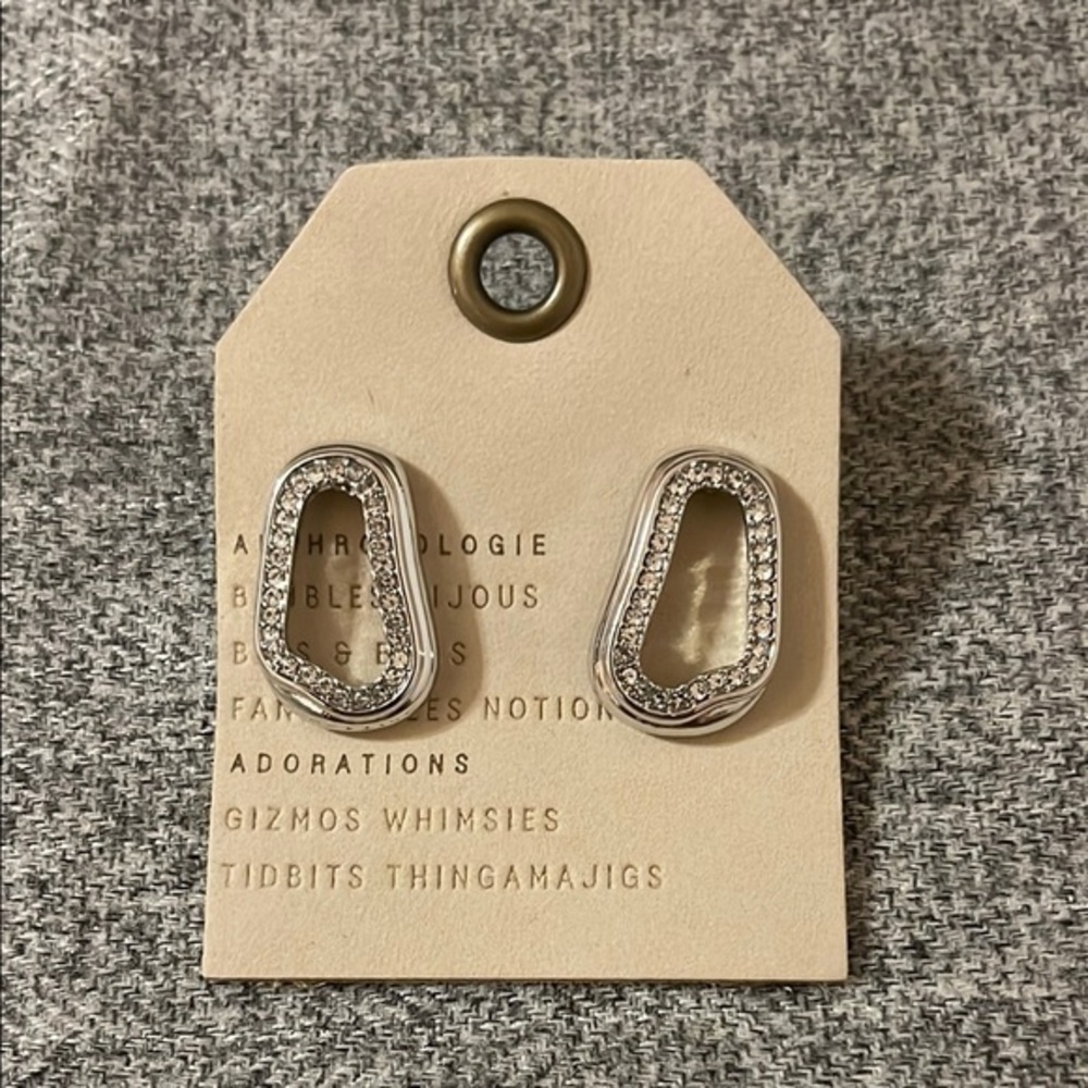 Anthropologie Pave Abstract Post Earrings. NWT